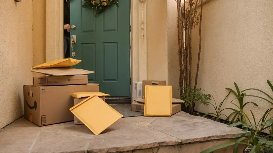 Customer dropping off a return package at a carrier location in Mexico