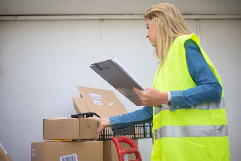 Cajas de envío listas para despacho aduanero en almacén de dropshipping
