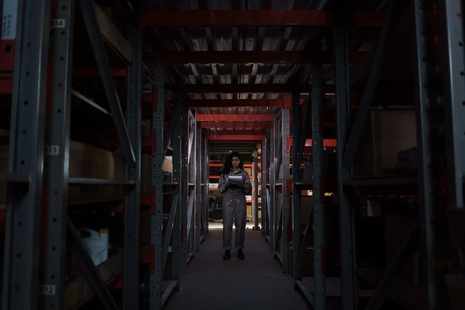 Worker inspecting returned e-commerce items in a Mexico warehouse